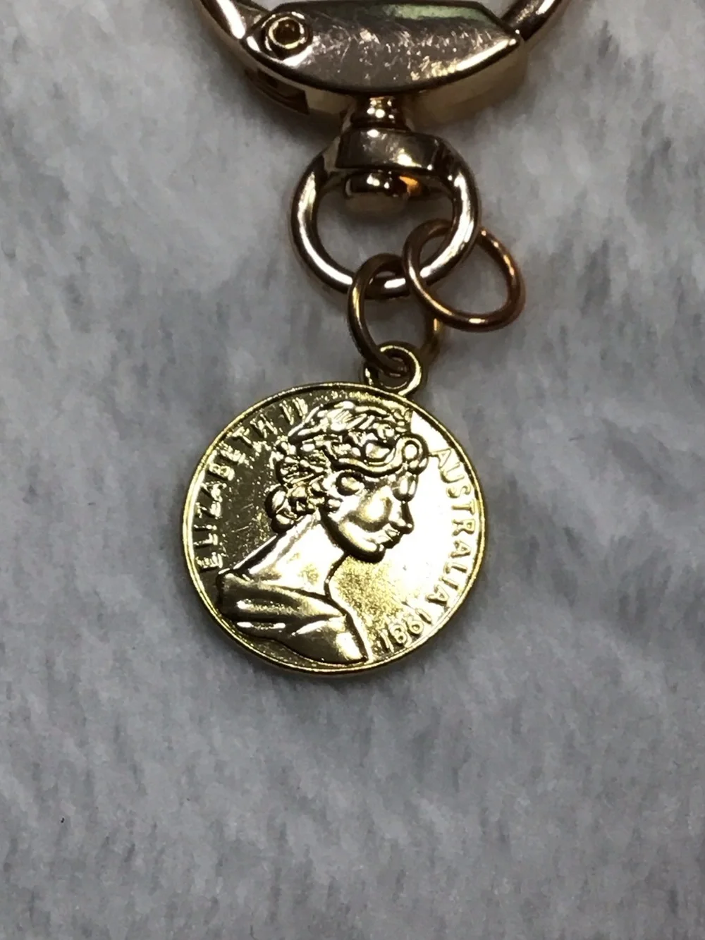 Gold Coin Charm Keyring - Women Accessories